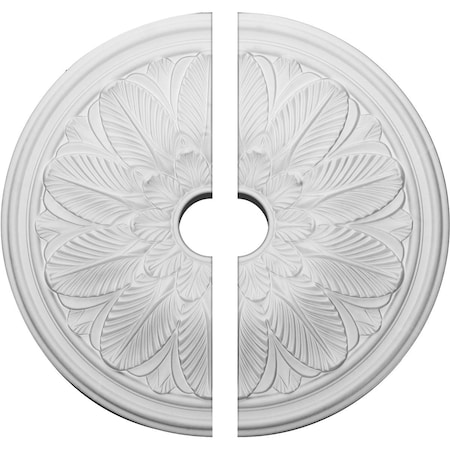 Ekena Millwork Bordeaux Ceiling Medallion, Two Piece (Fits Canopies up to 3 1/2"), 22 5/8"OD x 3 1/2"ID x 1 3/4"P CM22BO2-03500